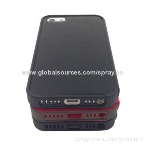 Ultra-slim PU Case for iPhone 5S, PC + TPU Frame Hot Sealing Technology